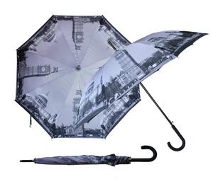 Parapluie automatique classique de <span class=keywords><strong>23</strong></span> pouces, impression numérique droite, résistant aux UV - Product Image 4