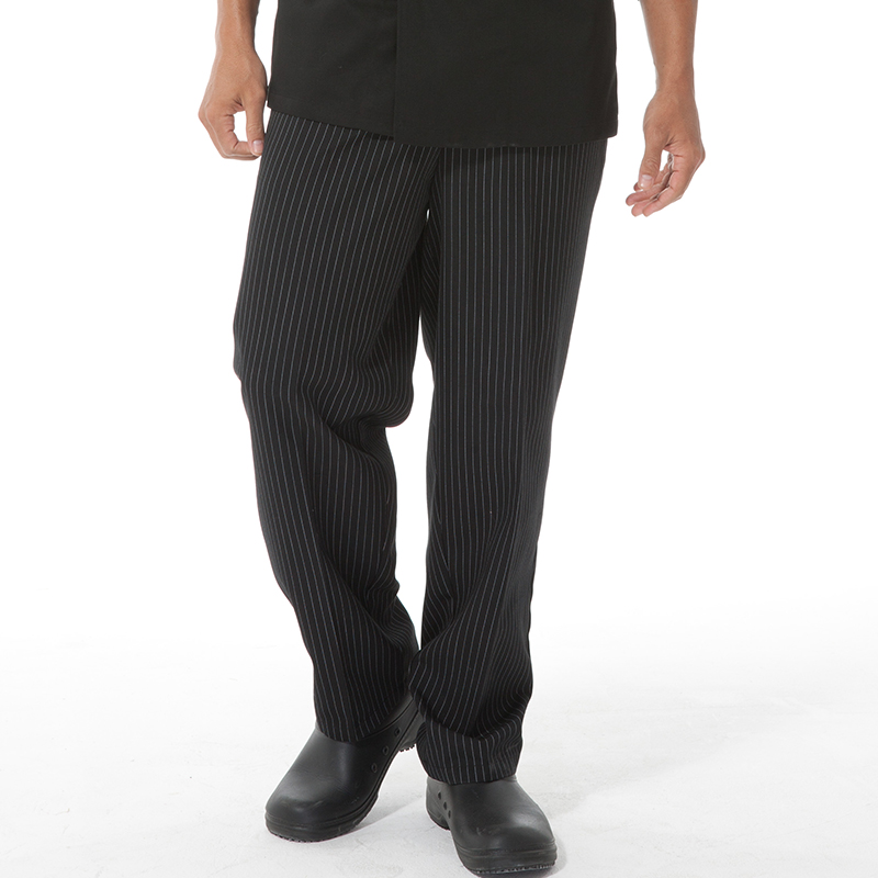 CHECKEDOUT Black Kitchen Clothing Stripe Chef Trousers Chef Pants For Hotel And Restaurants