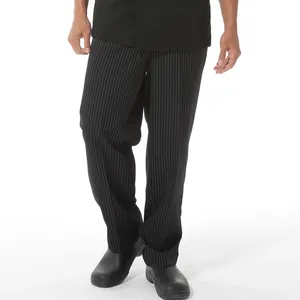 CHECKEDOUT black Kitchen clothing stripe chef trousers and chef pants for hotel and restaurants kitchen work wear chef pants