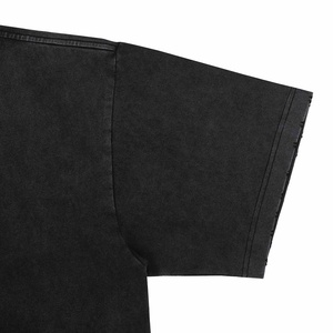 Unisex desgastado lavado ácido de gran tamaño recortada Boxy camiseta Streetwear algodón pesado serigrafía 100% algodón para hombres - Product Image 4