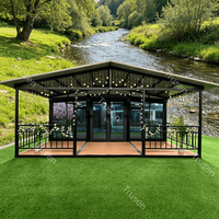 Maison Modulaire Préfabriquée Conteneur Mobile de Bureau 20 pieds avec Terrasse Murale en Verre - Direct Usine