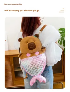 Nuevo Peluche de Capibara, Mochila de Peluche, Animal de Peluche que se Transforma en Muñeca Sirena, Regalos para Niños - Product Image 6