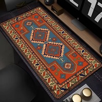 Tapis de souris rouge style persan, articles de bureau, tapis d'ordinateur, tapis de table, texture persane, gadgets de bureau, tapis de jeu XXL 90x40