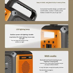 Altoparlante Bluetooth Portatile da Esterno 100W <span class=keywords><strong>con</strong></span> Batteria LiFePO4, Stazione di Alimentazione <span class=keywords><strong>con</strong></span> Pannello Solare e Illuminazione <span class=keywords><strong>LED</strong></span> per Campeggio - Product Image 3