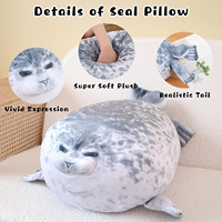 Chubby Blob Seal Oreiller Mignon Seal Peluche avec 4 Peluches Bébé dans Son Ventre Doux Coton Animaux En Peluche Jouet Cadeaux pour Enfants