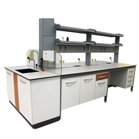 Banc de travail de laboratoire avec armoires, table de travail, mobilier de laboratoire, bancs de travail de laboratoire
