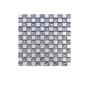 Azulejo de mosaico CP MOSAIC Factory Outlet azul plata galvanoplastia cristal