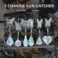 Nouveau Design Cristal Suspendu En Forme De Coeur Prisme Gem Ball 7 Chakra Perles Papillon Libellule Sun Catchers Ange Fleur Sphère Boule