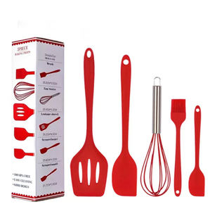 Accesorios para el Hogar y la Cocina en Oferta, Juego de 5 Utensilios de Cocina de Silicona Resistentes al Calor, Espátulas para Cocinar - Product Image 1