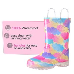 Bottes <span class=keywords><strong>de</strong></span> <span class=keywords><strong>pluie</strong></span> YL-1890 pour tout-petits enfants avec des bottes <span class=keywords><strong>de</strong></span> <span class=keywords><strong>pluie</strong></span> lumineuses à paillettes avec poignées faciles à enfiler imperméables pour garçons et filles - Product Image 2