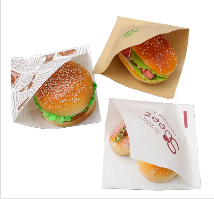 Kebab Paper Open Bag Takeaway Food Packaging Kraft Greaseproof Disposable Food Package Sandwich Paper Virgin Wood Pulp