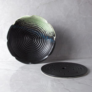 Plateau irrégulier en grès musculaire, assiette de Style rétro pour <span class=keywords><strong>Restaurant</strong></span>, effets spéciaux japonais, Conception artistique, glace sèche - Product Image 3