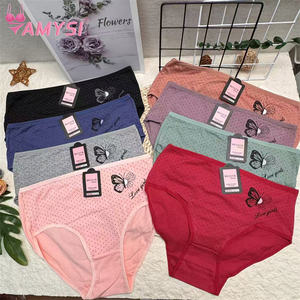 Z004 # XL XXL XXXL kualitas 100% katun tinggi tinggi tinggi anti-bakteri titik hitam kecil ibu modis wanita ukuran besar pakaian dalam wanita - Product Image 2