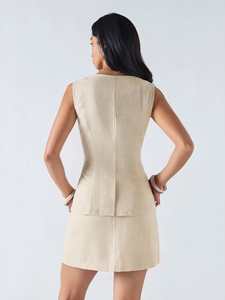 <span class=keywords><strong>Completo</strong></span> da Ufficio Primaverile/Estivo per <span class=keywords><strong>Donna</strong></span> in <span class=keywords><strong>Lino</strong></span>/Cotone Traspirante, Aderente al Ginocchio, Set Unico per Pendolari, Vendita all'Ingrosso Personalizzata di Alta Qualità - Product Image 5