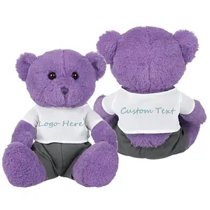 Custom Purple Teddy Bear Toy Wholesale Promotion Gift Cute Stuffed Soft Toy Plush Teddy Bear Purple