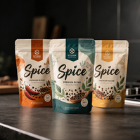 Sachet Doypack Personnalisé en Aluminium Imprimé par Héliogravure de Qualité Alimentaire avec Fermeture Éclair pour Emballage Souple d'Épices Vides