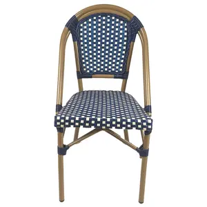 Uk Style Classic Outdoor French Rattan Chair Cafe Table and Chairs Outdoor Cafe Chair