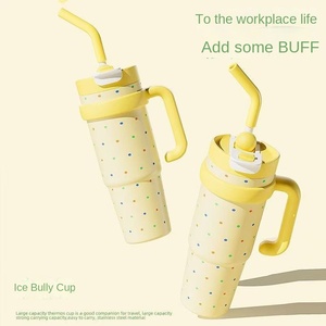 Nouveau Design moderne mignon hiver tasse à eau grande capacité de 800ml Thermos pour filles étudiants nouveau Big Mac Portable haute valeur vide - Product Image 4