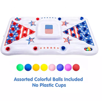 Drapeau américain PVC gonflable piscine à bière plat gonflable flotteur porte-gobelet