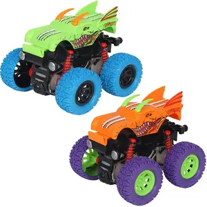 The latest 2024 hot-selling die-casting friction power inertial dinosaur 360 degree rotating toy car model