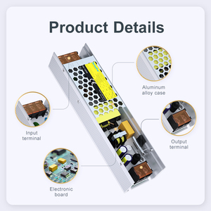 ไฟ LED ติดเพดานในร่มแบบมีสวิตช์ทำจากอลูมิเนียมอุปกรณ์จ่ายไฟแบบบาง12V 24V 100W 400W CE AC-DC ประสิทธิภาพสูง - Product Image 4