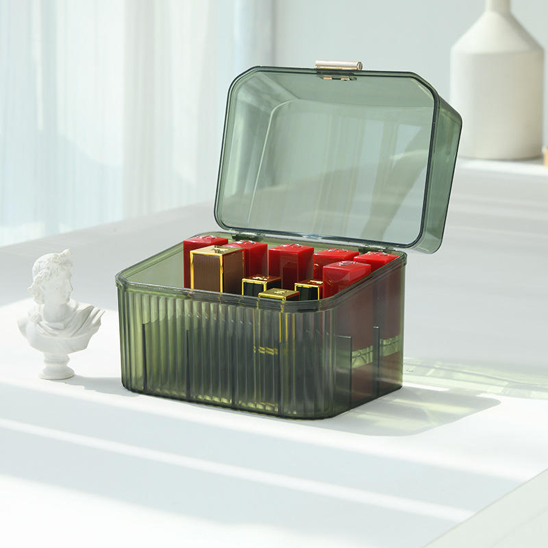 Étui à rouge à lèvres de luxe, vert translucide