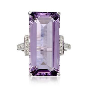Purple Zircon Ring for Women Chic Copper Engagement Fashion Statement Jewelry Daily Gift - Product Image 1