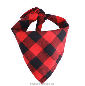 Asciugamano a triangolo per animali domestici sciarpa a quadri di cotone medio grande per cani bandane collo - Product Image 6