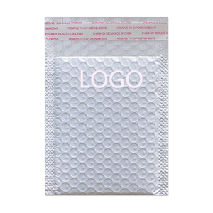 Sac d'expédition express imperméable en film co-extrudé rose clair, enveloppe à bulles antichoc épaissie 25x30+4cm - Product Image 2