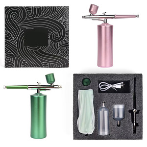 Pistolet de peinture aérographe sans fil rechargeable portable pour nail art, peinture sur gâteaux et artisanat, avec compresseur - Product Image 4