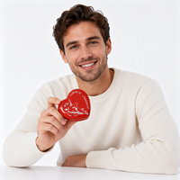 Mini boîte en fer blanc en forme de cœur pour bonbons, chocolats, biscuits, snacks, emballage alimentaire avec impression de logo personnalisé