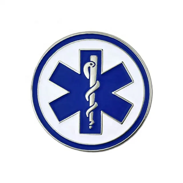 2022 Tik Tok Hot Hoge Kwaliteit Emergency Medische Logo Messing Ronde Revers Pin Badge