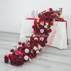 พรมดอกไม้ไหมคุณภาพสูงสำหรับงานปาร์ตี้ งานแต่งงาน ตกแต่งโต๊ะ - Product Image 2
