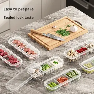 תא מקרר צר לאחסון בשר קפוא, קופסת אחסון בטוחה למקפיא, תוצרת הזרקה בדרגת מזון, עם מחיצה. - Product Image 3