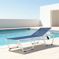 Chaise de plage, chaise longue, chaise longue de piscine pas chère, chaises longues en tissu maillé plastique, mobilier d'extérieur moderne en aluminium empilable, emballage
