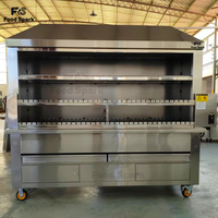 Machine à rôtir au charbon de bois rotative automatique brésilienne/LGP gaz Shawarma viande Barbecue poêle/chauffage électrique Doner Kebab BBQ