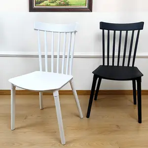 White resin wood legs wedding outdoor garden kitchen dining pp chair unbreakable plastic dinning chairs for cafes