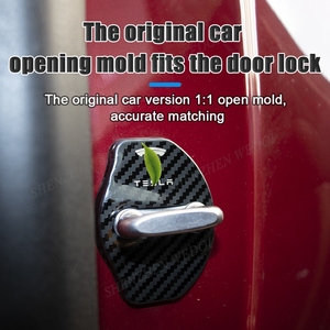 Haute qualité et bon prix couvercle de boucle de serrure de porte 4 pièces en acier inoxydable pour accessoires tesla 3Y - Product Image 3