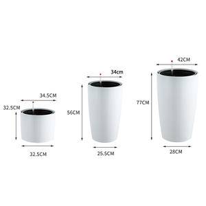 Brice बागवानी बड़े कमरे में रहने वाले पीपी प्लास्टिक के फूल के बर्तन vaso डे फ्लोरेस स्वयं पानी इनडोर गोल्डन बर्तन बोने की मशीन - Product Image 5