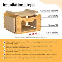 Maison de jeu pour chat pliable de luxe en bois et carton, écologique, avec griffoir et clochette pour usage intérieur