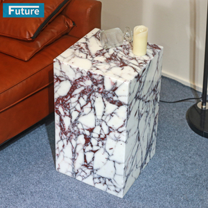100% Natural Italia Calacatta Viola mármol piedra mesa de té lateral para apartamento Villa mansión Hotel sala de estar cama muebles de habitación - Product Image 3