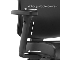Chaise de bureau ergonomique avec dossier réglable en angle, structure en maille et coussin d'assise coulissant