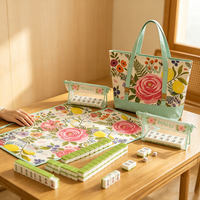 Sac de transport pliable de haute qualité et écologique pour Mahjong américain, en toile, avec plusieurs poches, idéal pour les jeux de Mahjong et les voyages