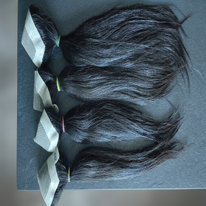วิกผมคนแท้สำหรับต่อผมชาวอินเดียทอที่นุ่มลื่นสีดำธรรมชาติ - Product Image 4
