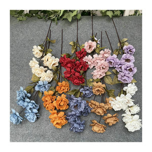 Fleurs artificielles Queyiyi, pivoine bleu royal à six têtes, 30 cm-100 cm, décoration de vase, arrangement floral pour mariage - Product Image 5