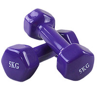 Set Dumbbell 5kg Ramah Lingkungan dengan Logo Kustom, Peralatan Latihan Kekuatan Gym Bentuk Heksagonal, Besi Cor Berlapis Karet Anti-Selip untuk Penggunaan di Rumah
