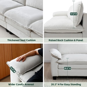 <span class=keywords><strong>Canapé</strong></span> modulaire en forme de U pour 4 personnes, <span class=keywords><strong>canapé</strong></span> moderne en tissu moelleux avec ottoman, meubles de salon - Product Image 6
