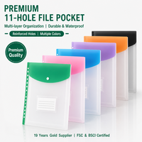 Pochette de classement A4 à 11 trous avec logo personnalisé, épaisseur 0,20 mm, perforation verticale et horizontale, pour fournitures d'organisation de feuilles mobiles