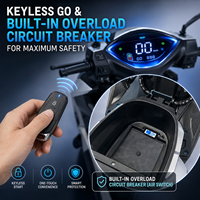 Scooter électrique pour adultes 60V 72V, moteur étanche 850W, absorption des chocs hydraulique, SKD CKD, vente en gros de motos électriques
