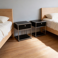 Meuble de rangement moderne, personnalisable et durable en acier inoxydable, connectable, pour chambre à coucher, unité de rangement compacte pour baie vitrée, vêtements et articles divers